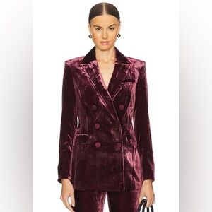 Veronica Beard Ellette Velvet Dickey Blazer Color Wine Size 6